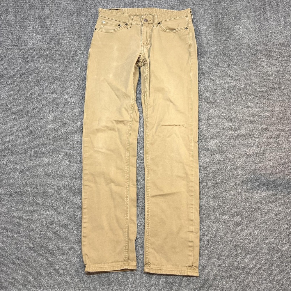 Levis 511 Jeans Mens 29x32 Beige Slim Straight Denim Pants Khaki Casual Twill